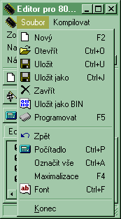 Hlavn menu Soubor